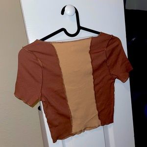Brown trendy crop top